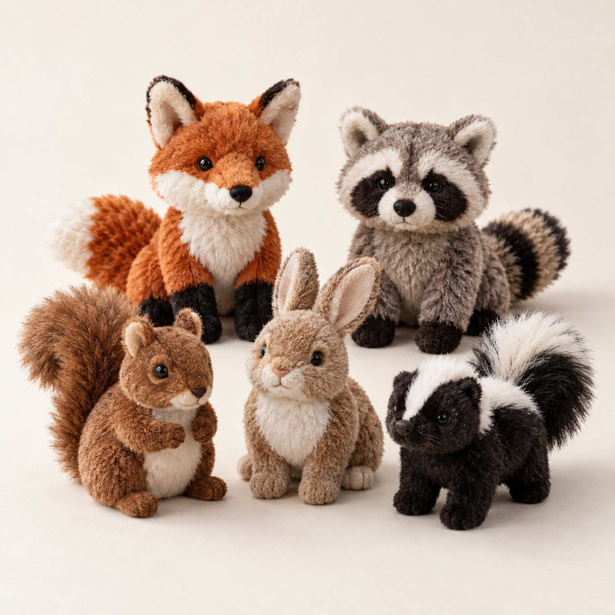 JA Woodland Plush Dog Toy Set, 5-Pack