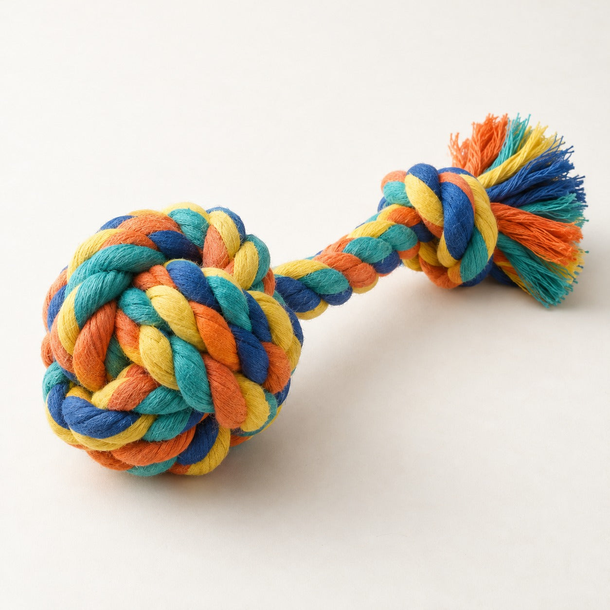JA Colorful Ball & Knot Rope Dog Toy
