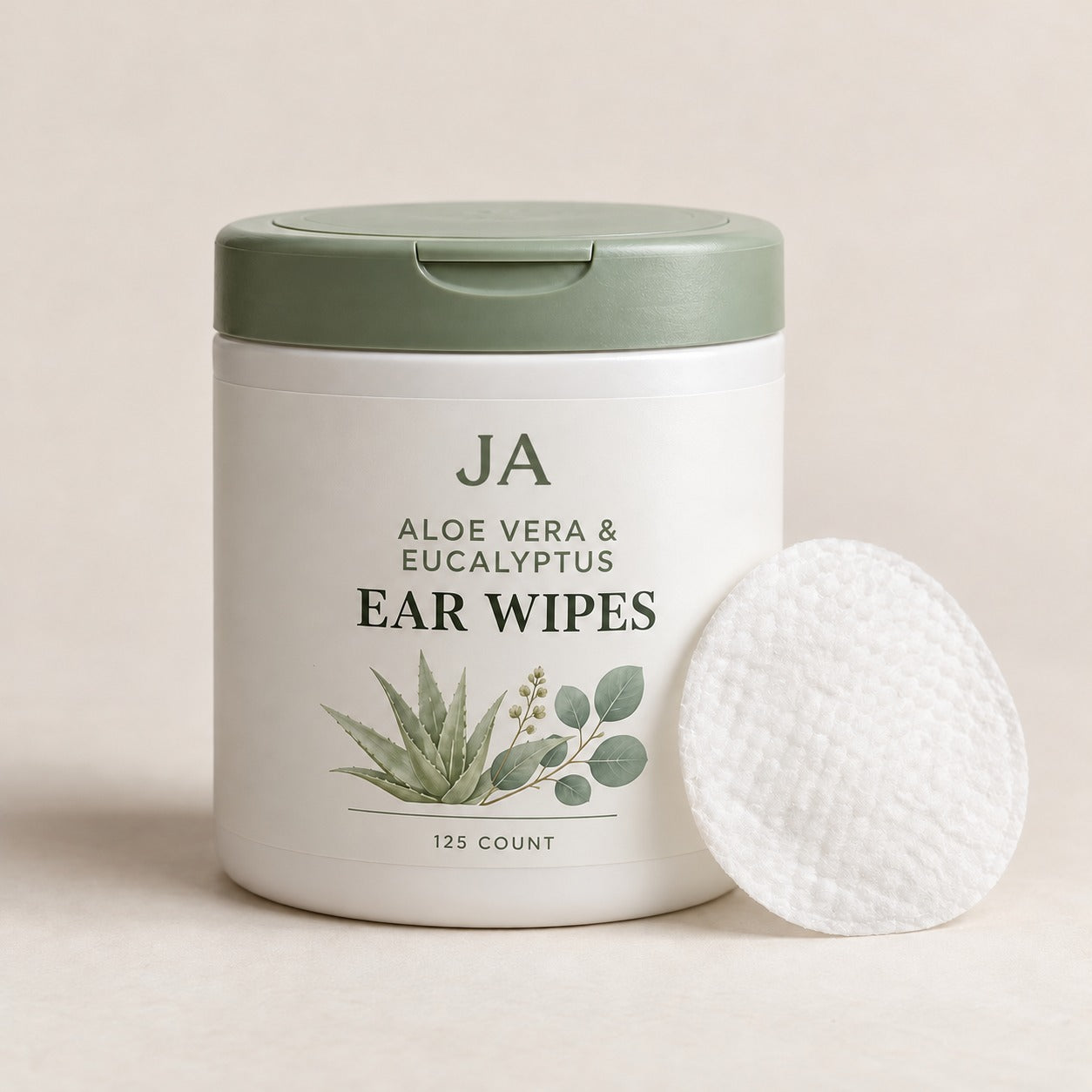 JA Aloe Vera & Eucalyptus Dog Ear Wipes, 125 Count